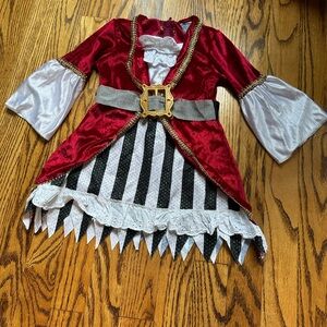 Girls Red and White Halloween Pirate Costume